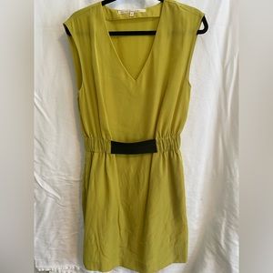 Rachel Roy Chartreuse Dress with Black Elastic Band Waist